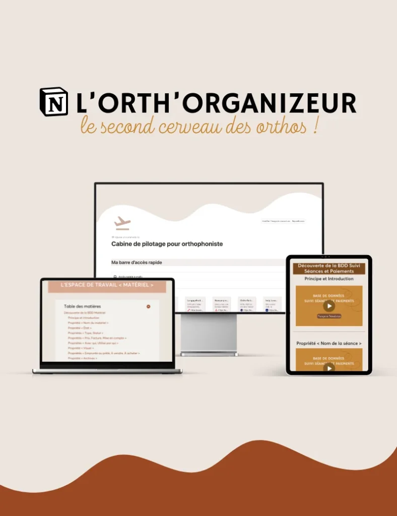 Outil d'organisation LOO L'Orth'Organizeur pour les orthophonistes